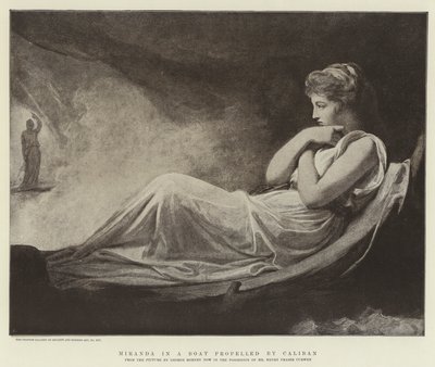 Miranda dans un bateau propulsé par Caliban - George Romney